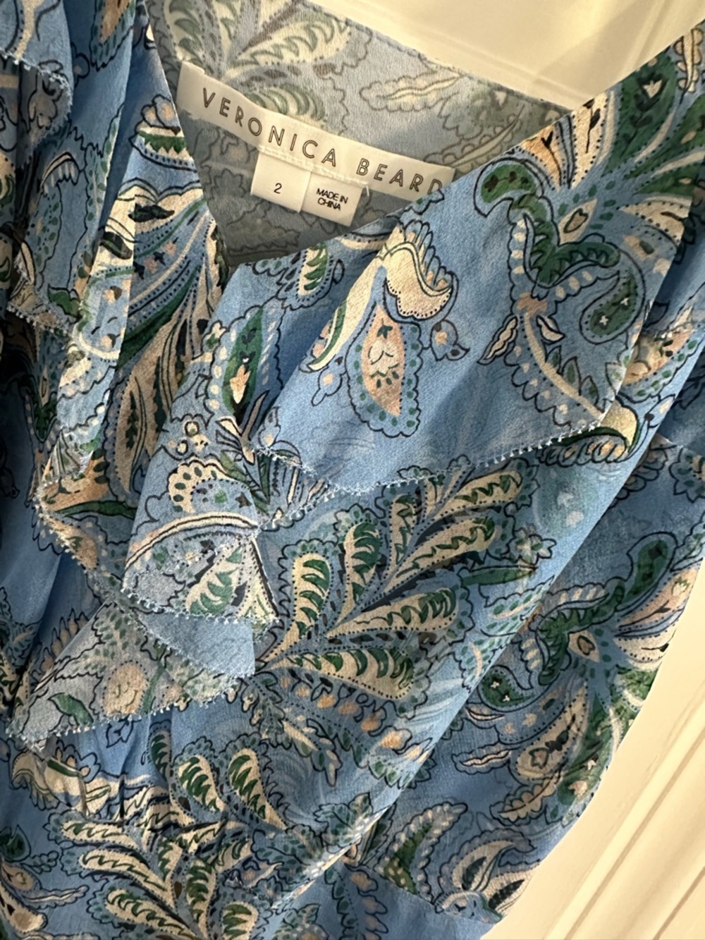 Veronica Beard Avenel Blue Paisley Silk Midi Dress Sz 2 - Picture 5 of 5